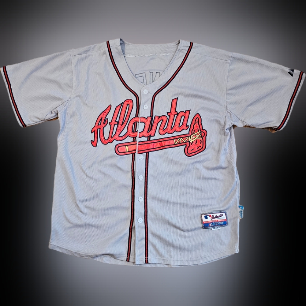 Chipper Jones Authentic Collection Majestic Stiched Jersey, Size 50, EUC